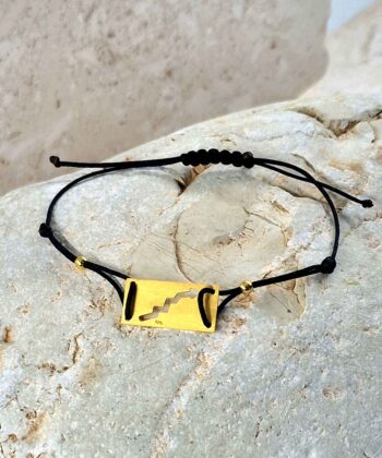 Alternative view of Γούρι βραχιόλι χρυσό ξυράφι με βέλος