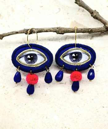 Σκουλαρίκια μάτια κεντητά