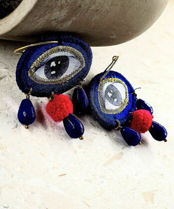 Alternative view of Σκουλαρίκια μάτια κεντητά