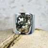 Χειροποίητο δαχτυλίδι ασημένιο με πέτρα σιδηροπυρίτη κλειστό από ασήμι 925 μέγεθος 54 ανοιγόμενο