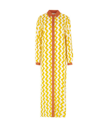 Καφτάνι μακρύ με κίτρινα γεωμετρικά σχέδια