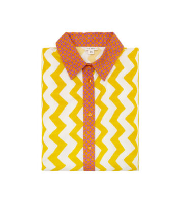 Alternative view of Καφτάνι με κίτρινα γεωμετρικά σχέδια