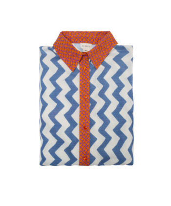 Alternative view of Καφτάνι με μπλε γεωμετρικά σχέδια