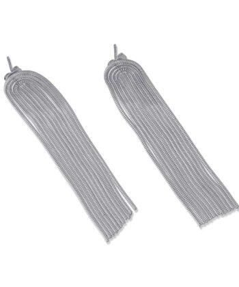 Alternative view of Σκουλαρίκια Party κρεμαστά σε ασημί