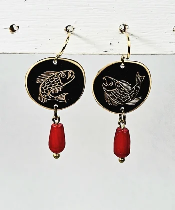 Alternative view of Σκουλαρίκια με κοράλι