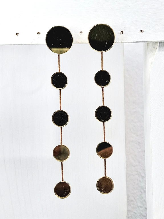 Σκουλαρίκια bubbles άσπρο χρυσό plexi glass - Image 4