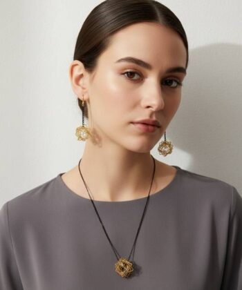 Alternative view of Κολιέ πλέγμα με μαργαριτάρι