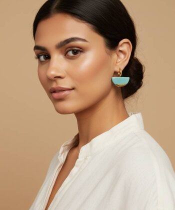 Alternative view of Σκουλαρίκια κεραμικά με μεγάλο κρίκο