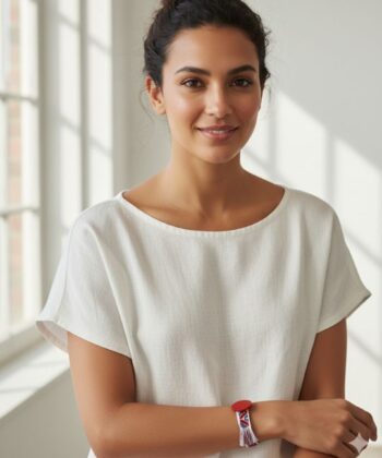 Alternative view of Βραχιόλι bohemian twist κόκκινο plexi glass