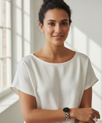 Alternative view of Βραχιόλι bohemian twist μαύρο plexi glass