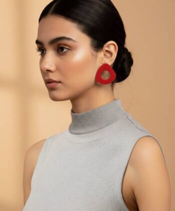 Alternative view of Σκουλαρίκια donut κόκκινο plexi glass