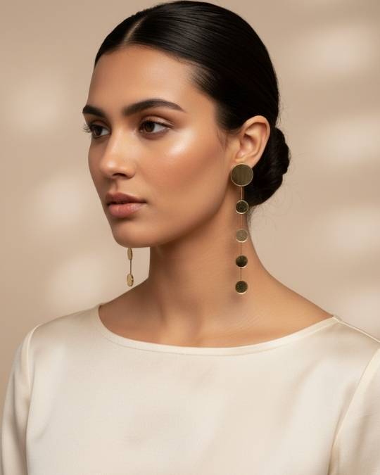 Σκουλαρίκια bubbles άσπρο χρυσό plexi glass - Image 2