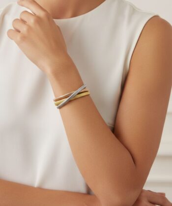 Alternative view of Βραχιόλι με τρεις σειρές ανοιχτό σε χρυσό, ασημί και ορειχάλκινο