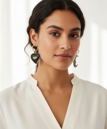 Alternative view of Σκουλαρίκια καρδιά και μισοφέγγαρο