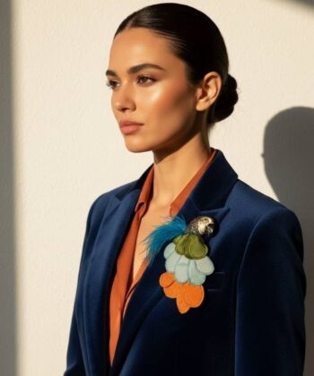 Alternative view of Καρφίτσα παπαγάλος σε πράσινες, γαλάζιες και πορτοκαλί αποχρώσεις