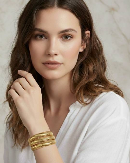 Βραχιόλι με τρεις σειρές σε χρυσό - Image 2