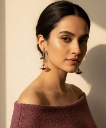 Alternative view of Σκουλαρίκια κόκκινη μαργαρίτα