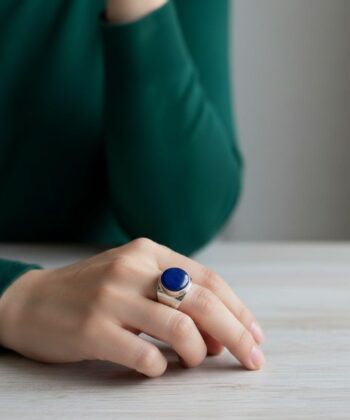 Alternative view of Δαχτυλίδι ασημένιο με lapis lazuli